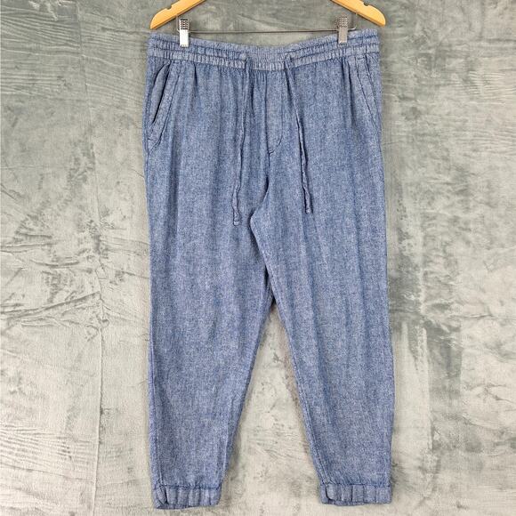 Old Navy‎ Pants Large Joggers Linen Boho Summer Vacation Beach Resort Coastal - Picture 1 of 7